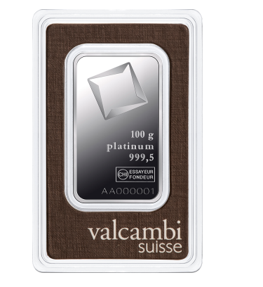 100g - Platinum Bar - Valcambi