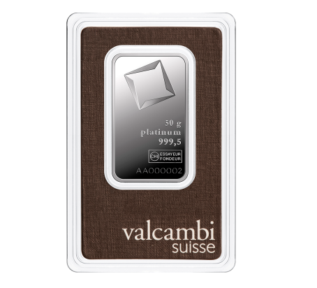 50g - Platinum Bar - Valcambi