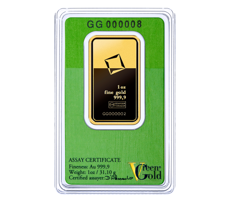 1 oz Valcambi Green Gold Bar