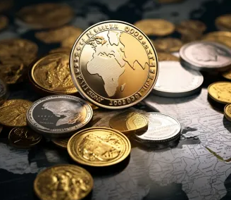 gold_and_silver_coins, world_map, currency_symbols, developing_countries_demand, central_bank_policies