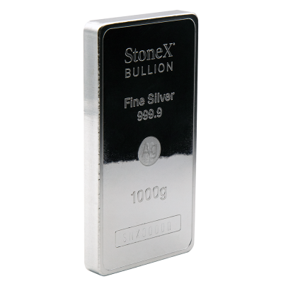 StoneX 1-kilogram pure silver bar